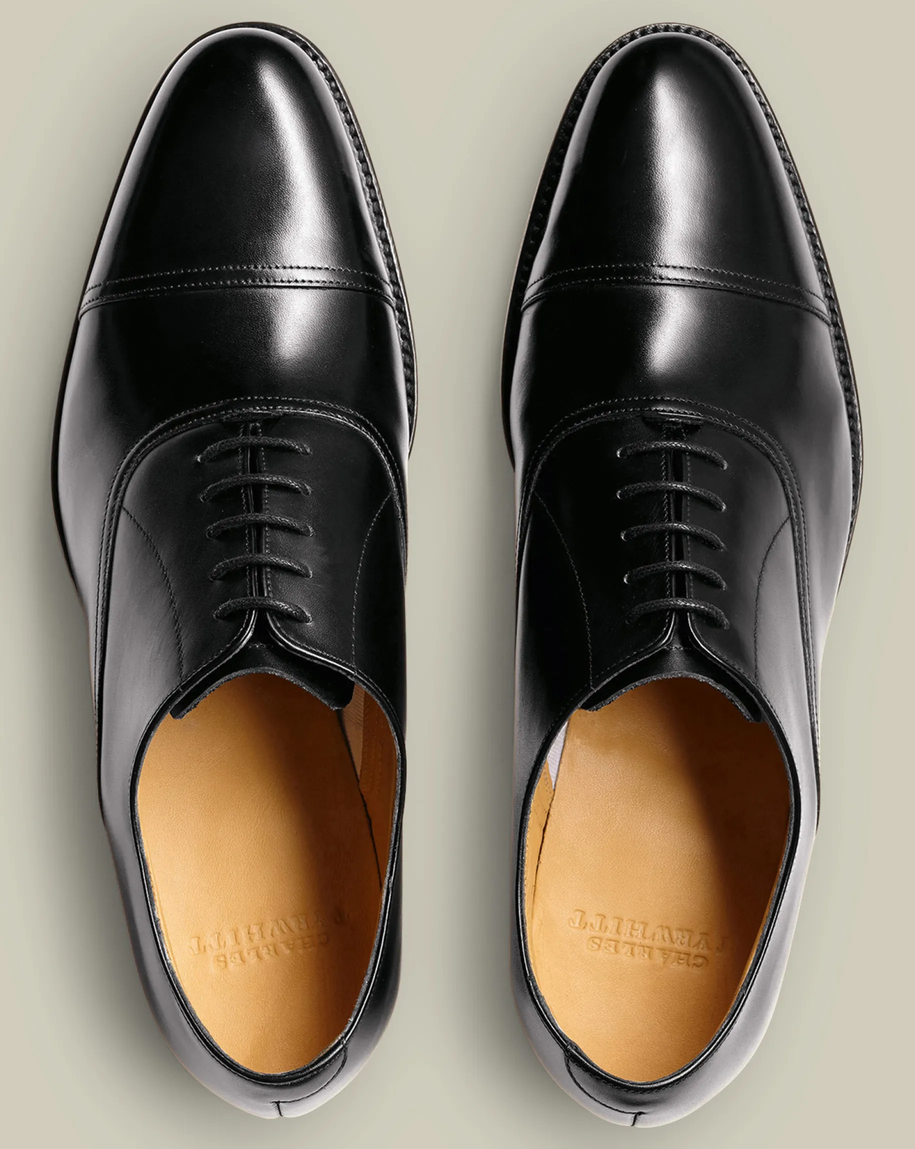 Smart Shoes|Black Shoes<Charles Tyrwhitt Leather Oxford Shoes - Black