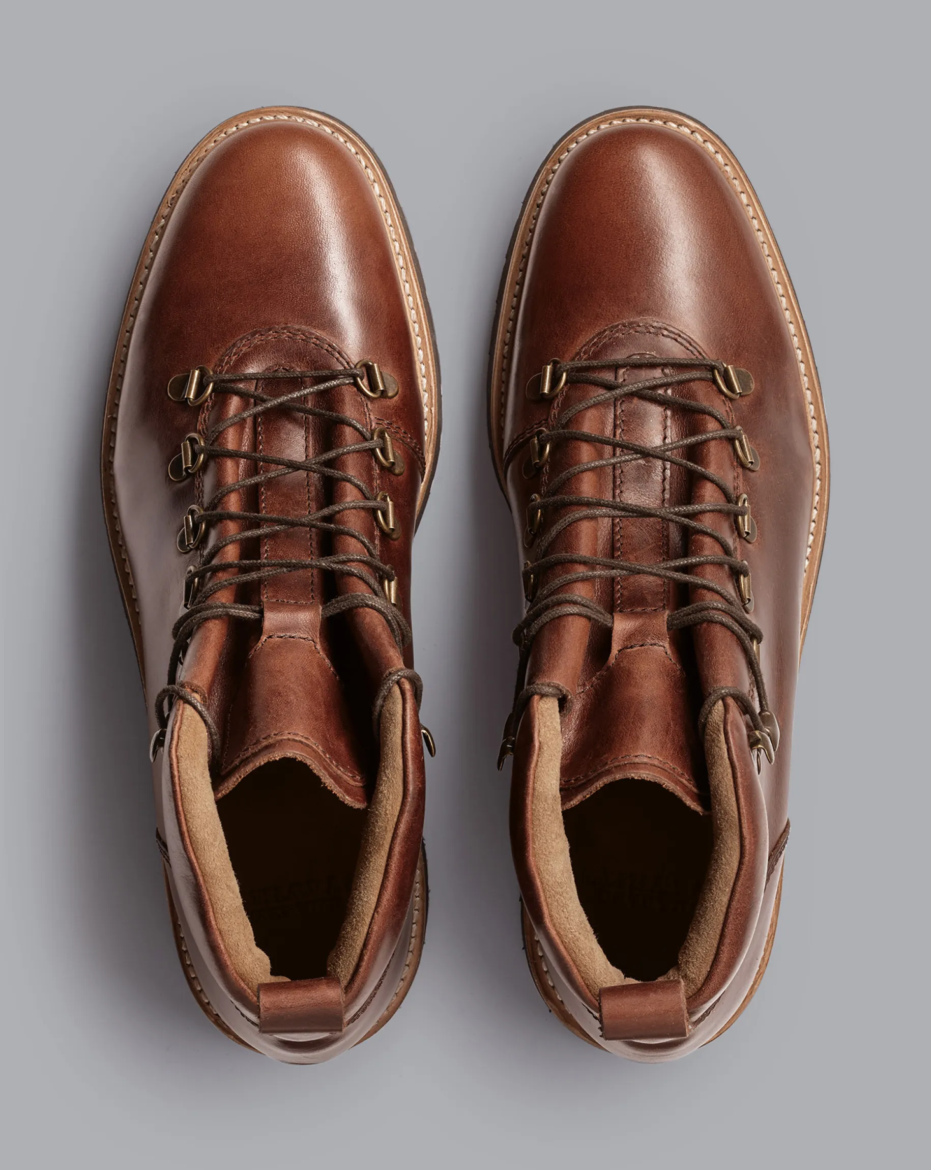 Boots|Brown Shoes<Charles Tyrwhitt Leather Rubber Sole Boots - Dark Tan
