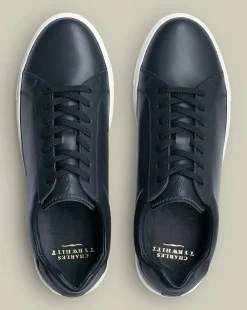 Blue Shoes|Sneakers<Charles Tyrwhitt Leather Sneakers - Navy