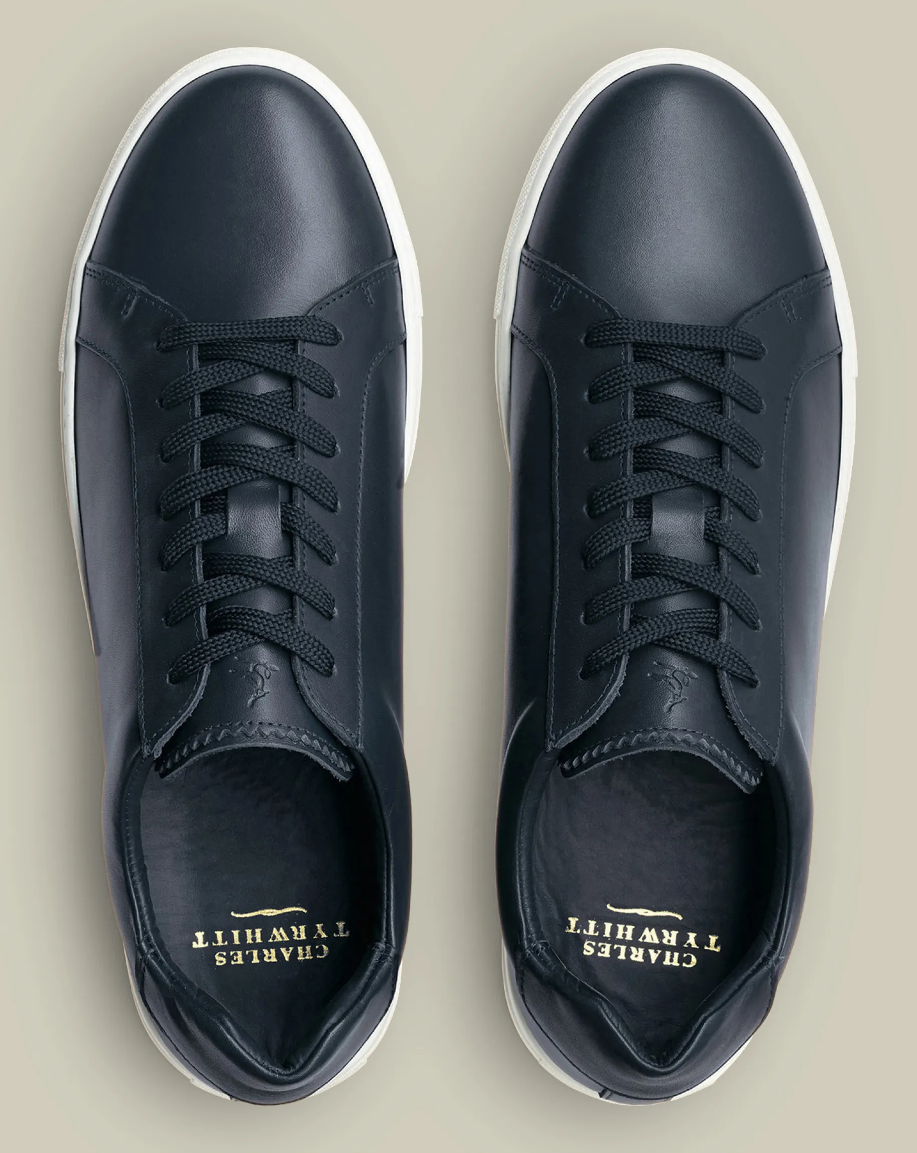 Blue Shoes|Sneakers<Charles Tyrwhitt Leather Sneakers - Navy