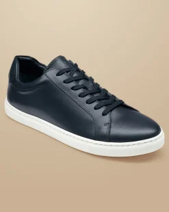 Blue Shoes|Sneakers<Charles Tyrwhitt Leather Sneakers - Navy