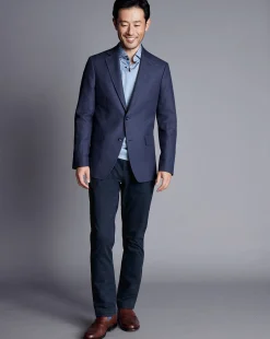 Coats & Jackets|Blazers<Charles Tyrwhitt Linen Cotton Jacket - Blue Indigo