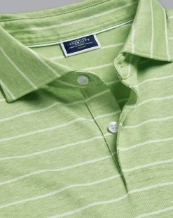 Shirt Sale|Polos<Charles Tyrwhitt Linen Cotton Stripe Polo - Green