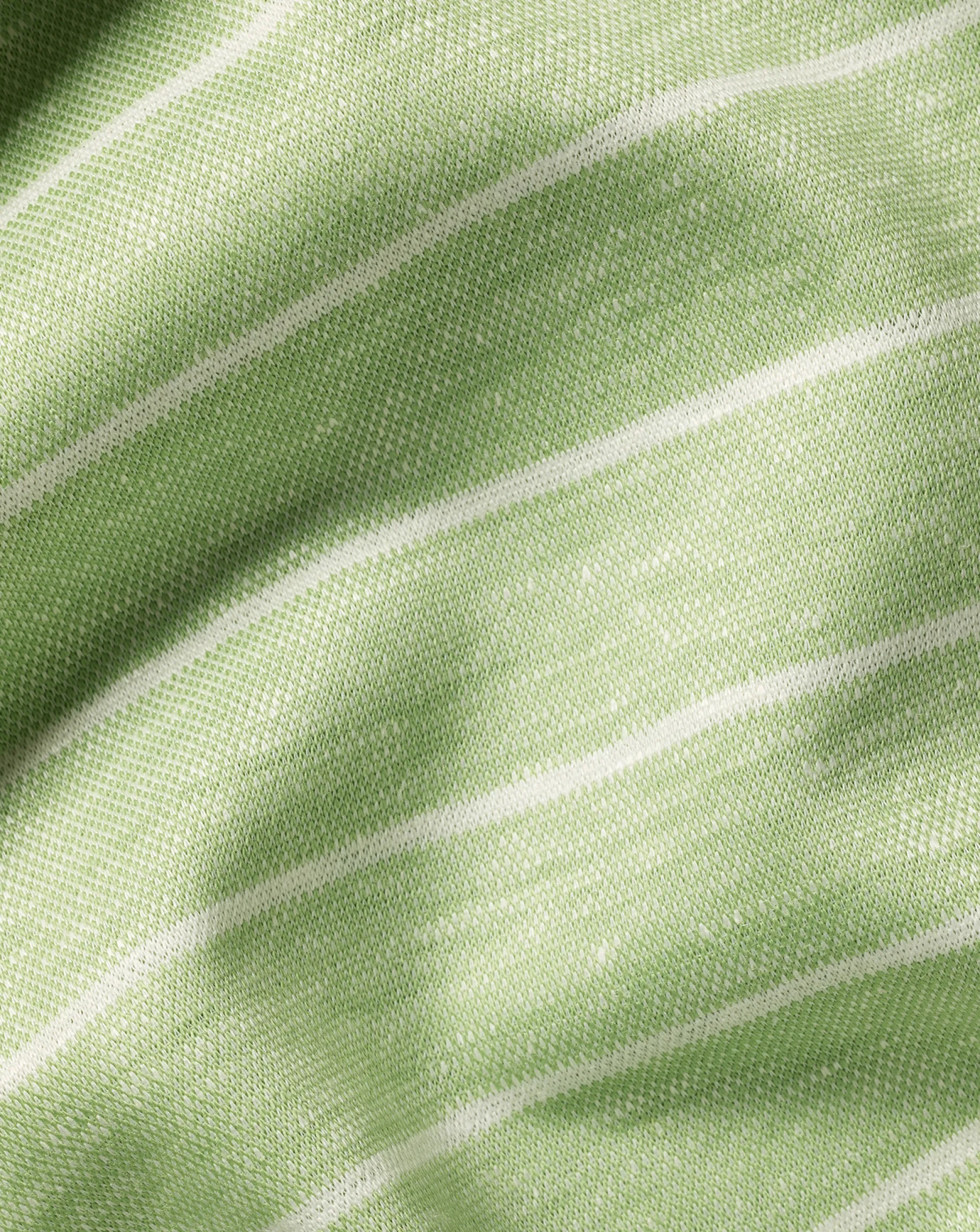 Shirt Sale|Polos<Charles Tyrwhitt Linen Cotton Stripe Polo - Green
