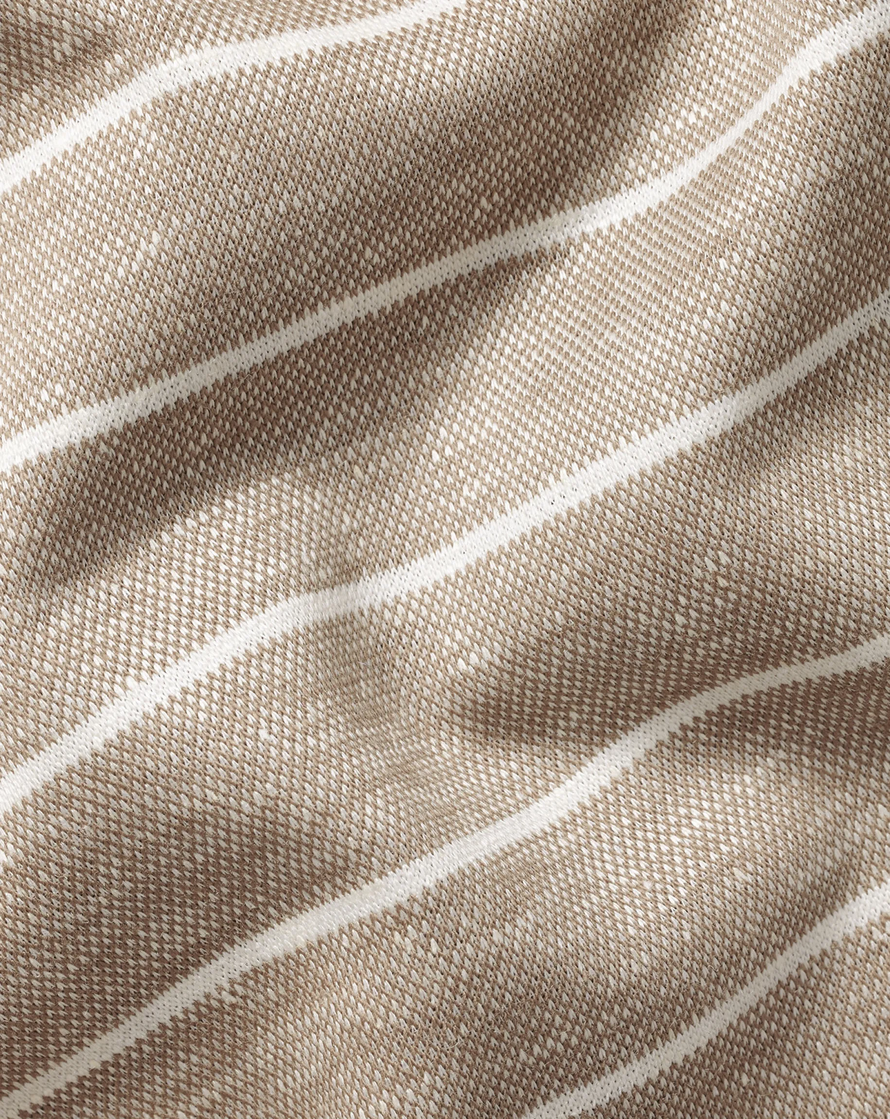 Shirt Sale|Polos<Charles Tyrwhitt Linen Cotton Stripe Polo - Mocha