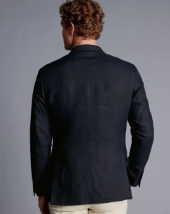 Coats & Jackets|Blazers<Charles Tyrwhitt Linen Jacket - Dark Navy