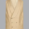 Vests<Charles Tyrwhitt Linen Morning Suit Vest - Buff