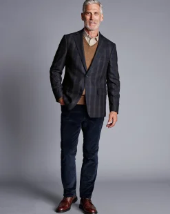 Coats & Jackets|Blazers<Charles Tyrwhitt Luxury Italian Check Jacket - Navy