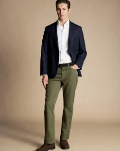 Blazers|Navy<Charles Tyrwhitt Luxury Italian Hopsack Jacket - Navy