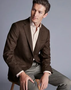 Coats & Jackets|Blazers<Charles Tyrwhitt Luxury Italian Twill Jacket - Toffee