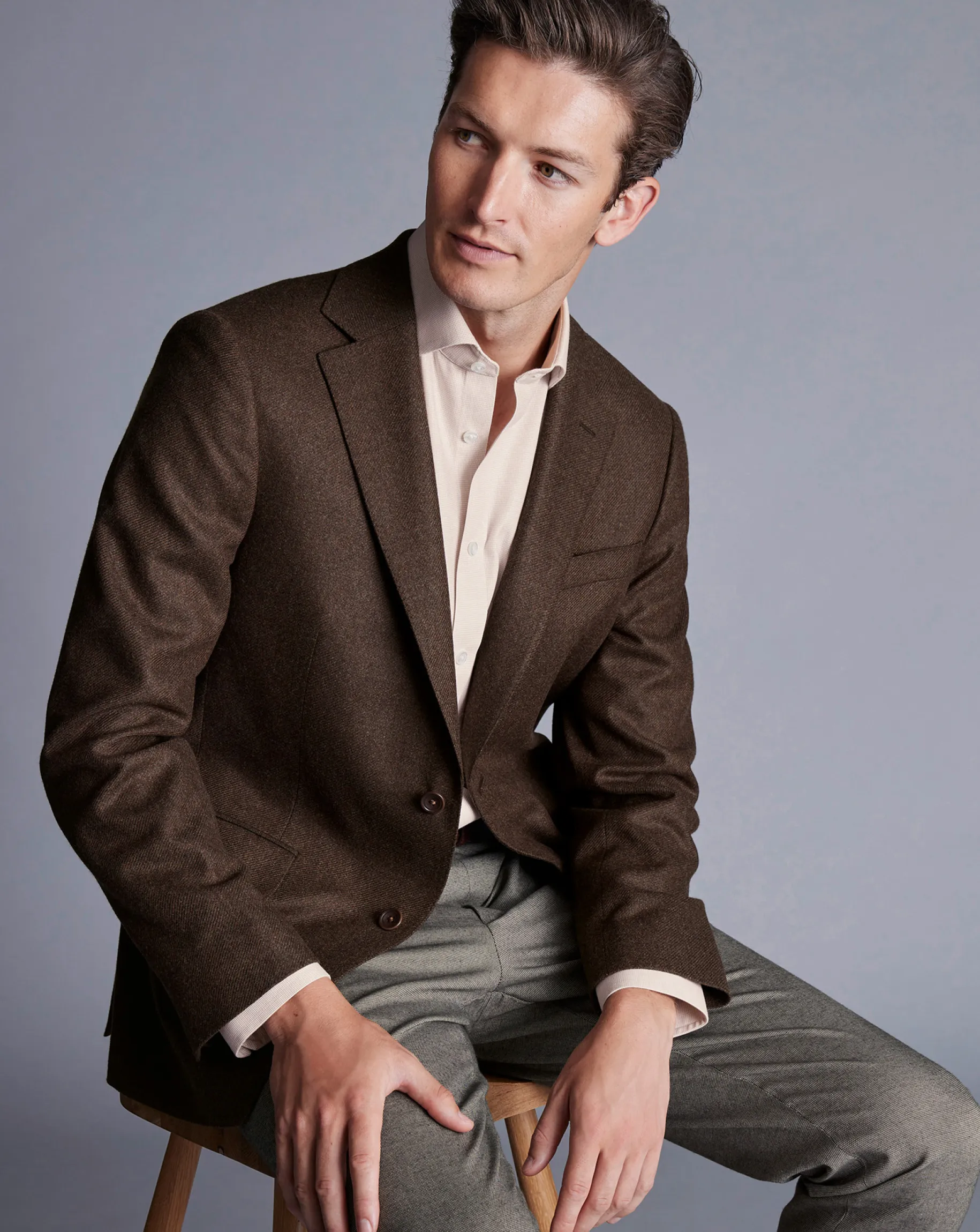 Coats & Jackets|Blazers<Charles Tyrwhitt Luxury Italian Twill Jacket - Toffee
