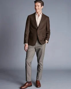 Coats & Jackets|Blazers<Charles Tyrwhitt Luxury Italian Twill Jacket - Toffee