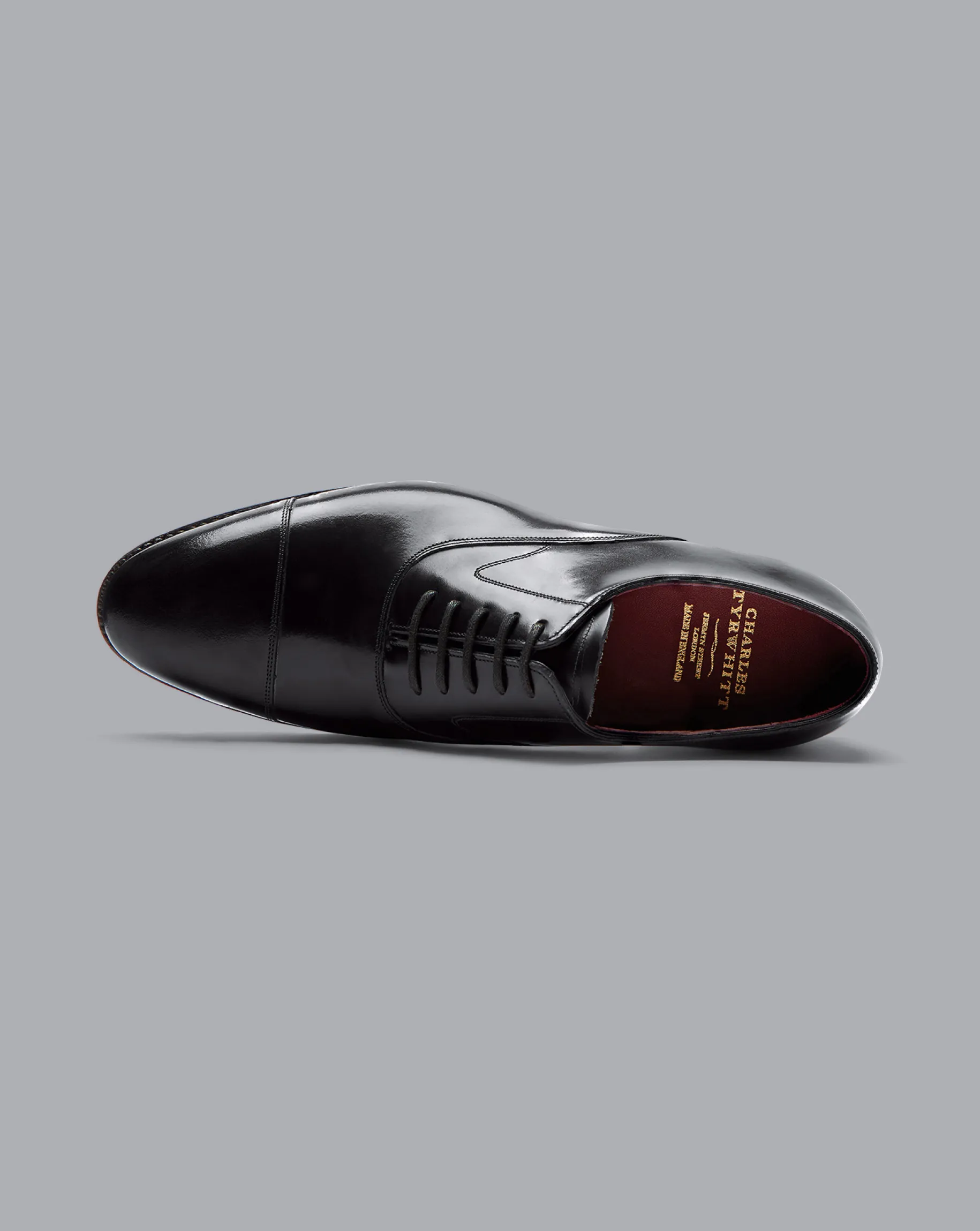 Black Tie|Smart Shoes<Charles Tyrwhitt Made in England High-Shine Leather Oxford Shoes - Black