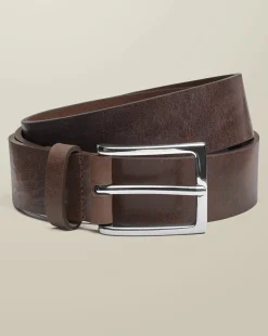 Belts & Suspenders|Leather Goods<Charles Tyrwhitt Made in England Leather Chino Belt - Chocolate Brown