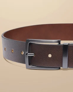 Belts & Suspenders<Charles Tyrwhitt Made In England Leather Reversible Chino Belt - Dark Tan