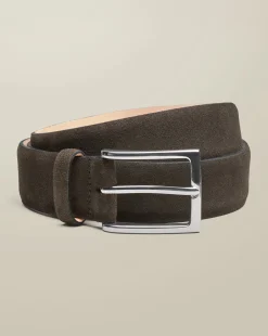 Belts & Suspenders<Charles Tyrwhitt Made in England Suede Belt - Chocolate Chocolate Brown