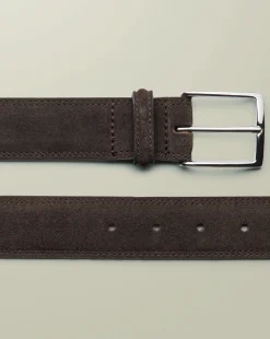 Belts & Suspenders<Charles Tyrwhitt Made in England Suede Belt - Chocolate Chocolate Brown