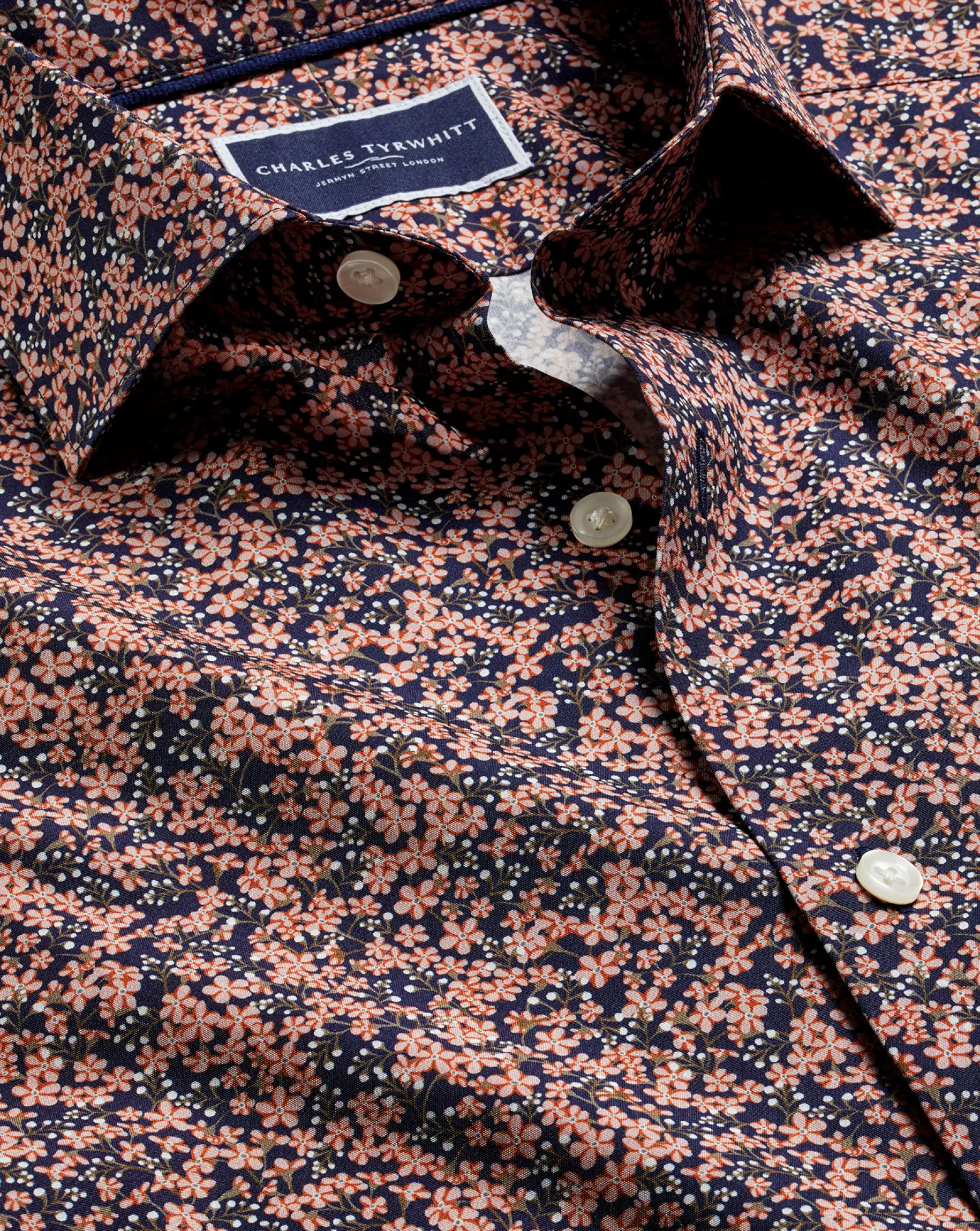 Business Casual Shirts|Casual Shirts<Charles Tyrwhitt Made With Liberty Fabric Floral Print Semi-Spread Collar Shirt - Pink