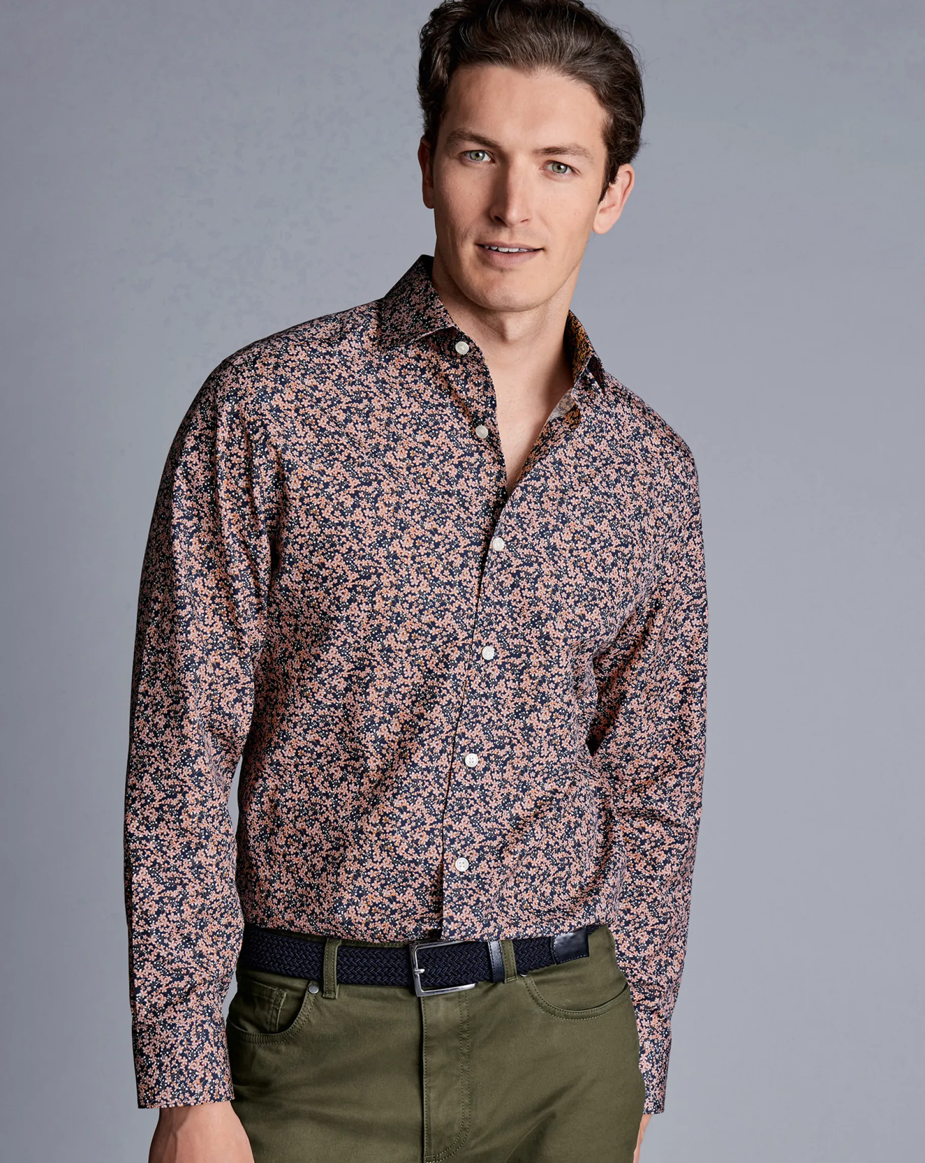 Business Casual Shirts|Casual Shirts<Charles Tyrwhitt Made With Liberty Fabric Floral Print Semi-Spread Collar Shirt - Pink