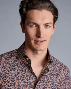 Business Casual Shirts|Casual Shirts<Charles Tyrwhitt Made With Liberty Fabric Floral Print Semi-Spread Collar Shirt - Pink