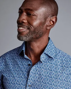 Liberty Print Shirts|Business Casual Shirts<Charles Tyrwhitt Made With Liberty Fabric Berry Print Semi-Spread Collar Shirt - Blue Indigo
