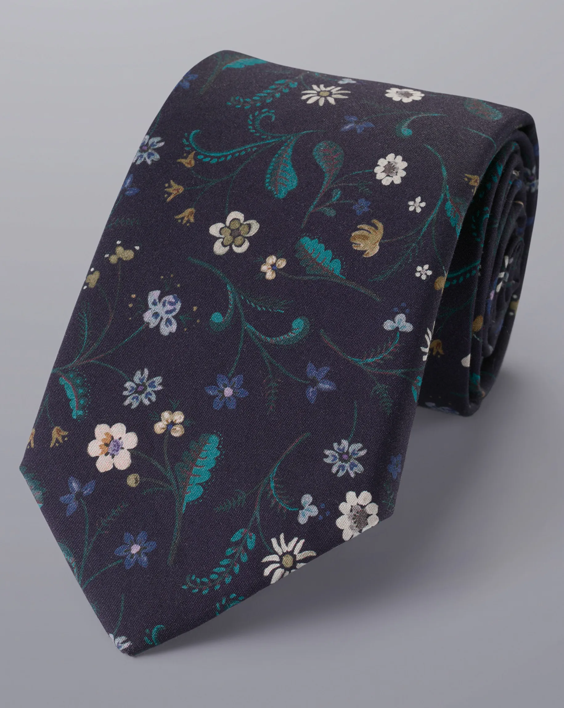 Liberty Print Shirts|Wedding<Charles Tyrwhitt Made With Liberty Fabric Large Floral Print Cotton Tie - Navy