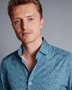 Liberty Print Shirts|Dress Shirts<Charles Tyrwhitt Made With Liberty Fabric Petal Print Semi-Spread Collar Shirt - Blue Indigo