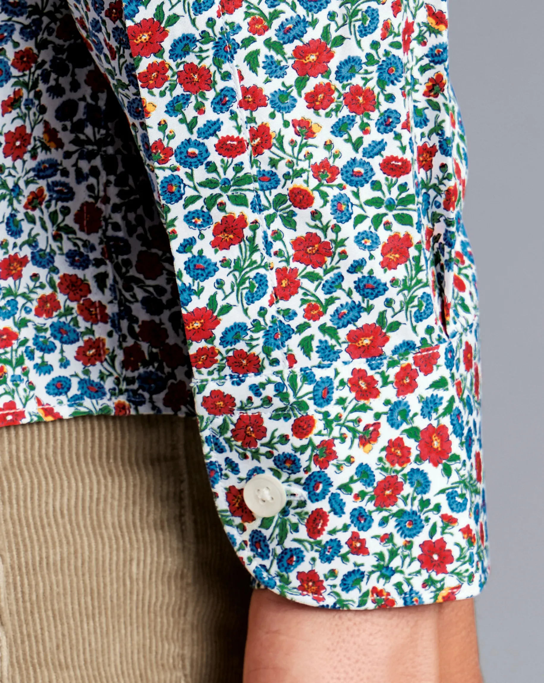 Business Casual Shirts|Casual Shirts<Charles Tyrwhitt Made With Liberty Fabric Floral Print Shirt Semi-Spread Collar Shirt - Red