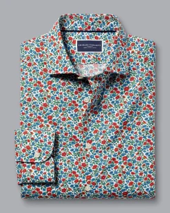 Business Casual Shirts|Casual Shirts<Charles Tyrwhitt Made With Liberty Fabric Floral Print Shirt Semi-Spread Collar Shirt - Red