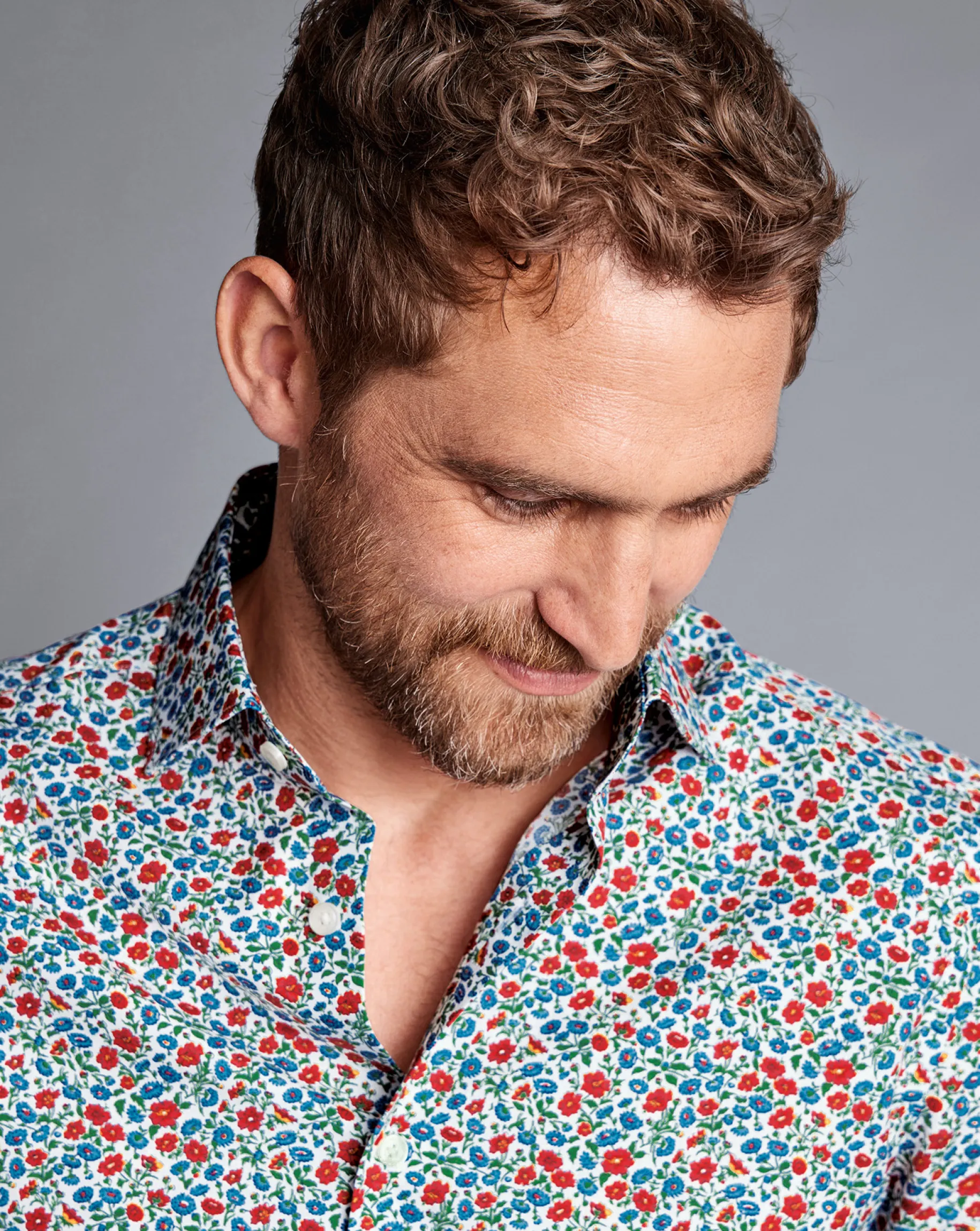 Business Casual Shirts|Casual Shirts<Charles Tyrwhitt Made With Liberty Fabric Floral Print Shirt Semi-Spread Collar Shirt - Red