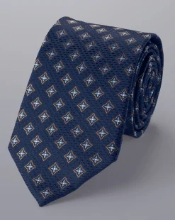 Ties & Bow-ties<Charles Tyrwhitt Medallion Pattern Silk Tie - French Blue
