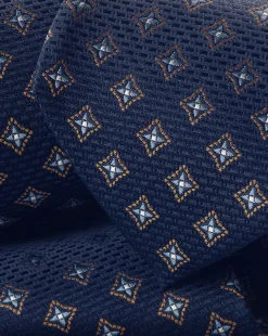 Ties & Bow-ties<Charles Tyrwhitt Medallion Pattern Silk Tie - French Blue