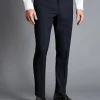 Suit Pants|Pants & Shorts<Charles Tyrwhitt Melange Pinstripe Suit Pants - Dark Navy