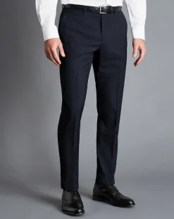 Suit Pants|Pants & Shorts<Charles Tyrwhitt Melange Pinstripe Suit Pants - Dark Navy