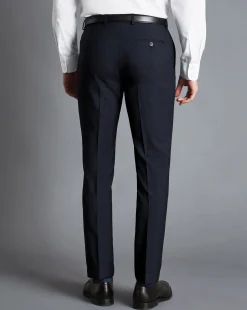 Suit Pants|Pants & Shorts<Charles Tyrwhitt Melange Pinstripe Suit Pants - Dark Navy