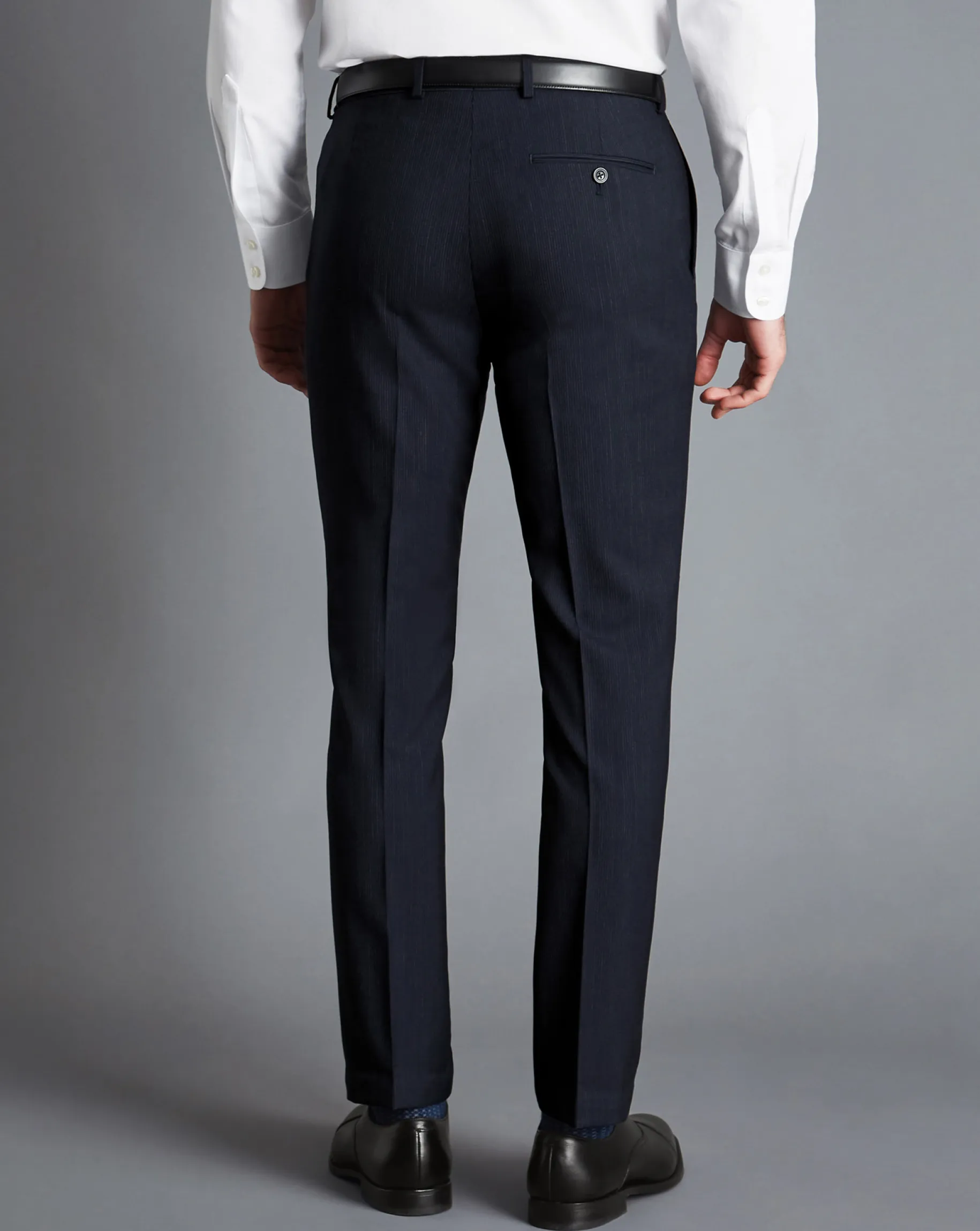 Suit Pants|Pants & Shorts<Charles Tyrwhitt Melange Pinstripe Suit Pants - Dark Navy