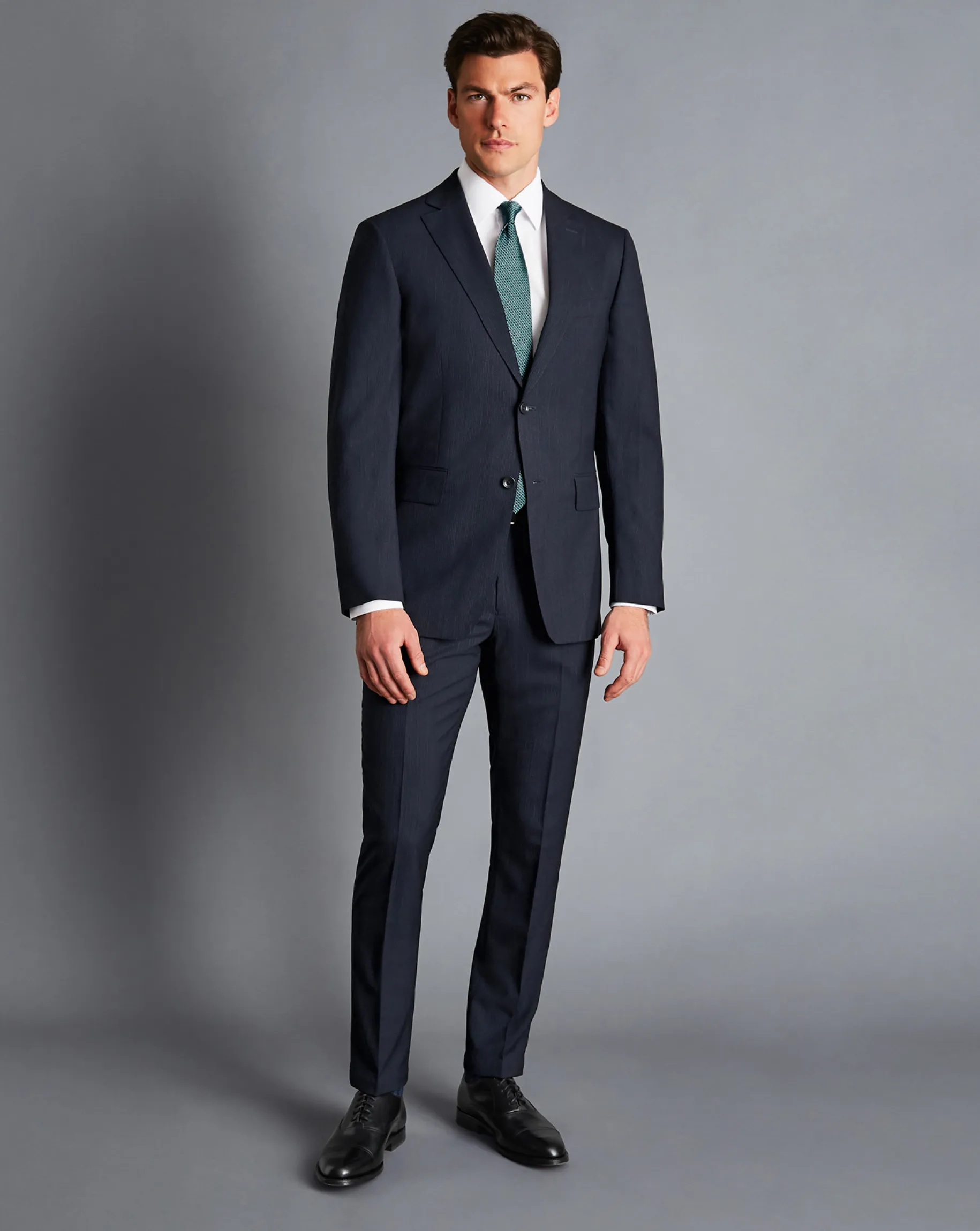 Suit Pants|Pants & Shorts<Charles Tyrwhitt Melange Pinstripe Suit Pants - Dark Navy