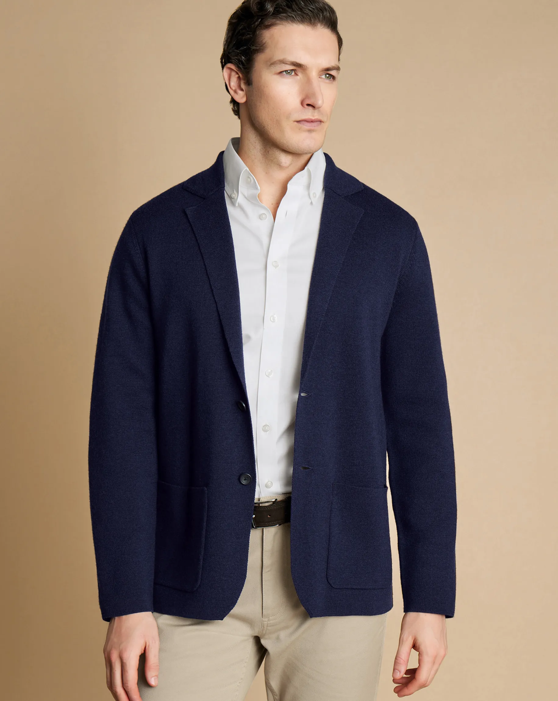 Blazers|Blue Sweaters<Charles Tyrwhitt Merino Blazer - Navy