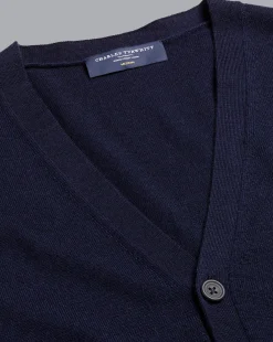 Blue Sweaters|Cardigans<Charles Tyrwhitt Merino Cardigan - Navy