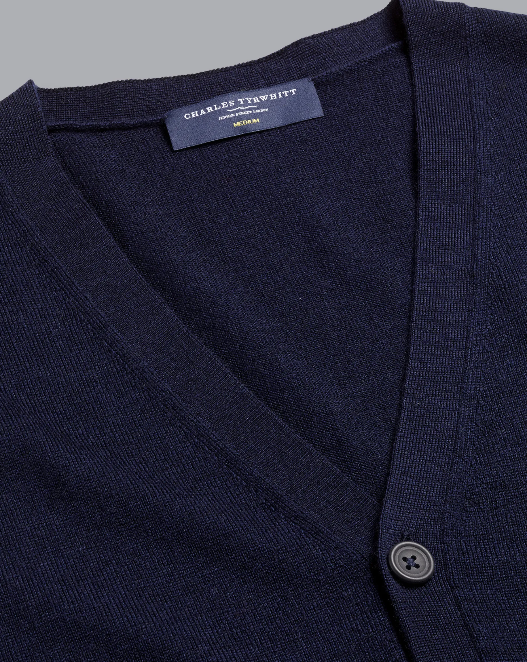 Blue Sweaters|Cardigans<Charles Tyrwhitt Merino Cardigan - Navy