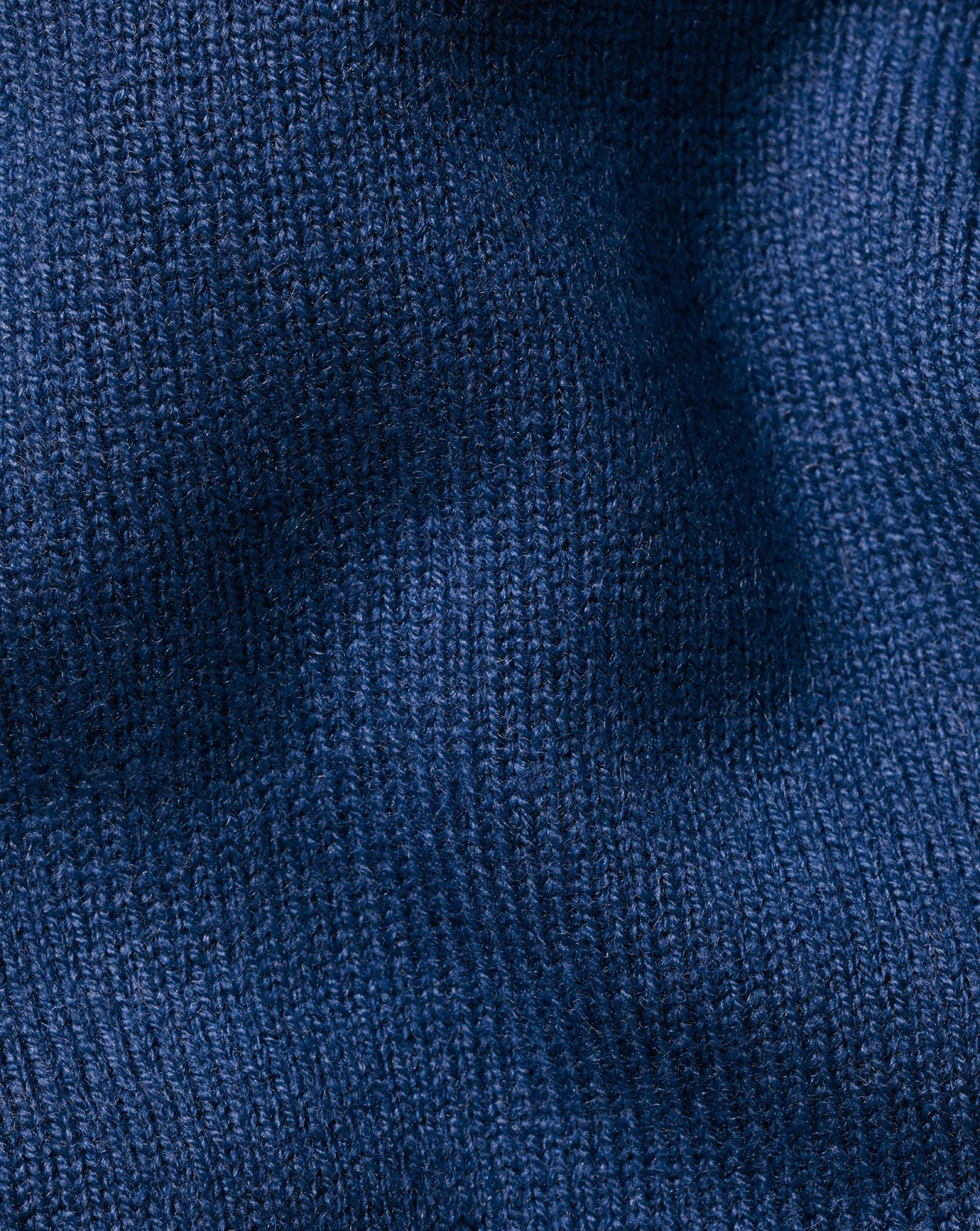 Sweaters|Blue Sweaters<Charles Tyrwhitt Merino Cashmere Button Neck Sweater - Indigo