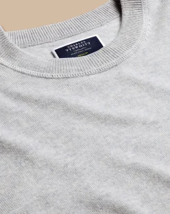 Sweaters|Crew Neck Sweaters<Charles Tyrwhitt Merino Cashmere Crew Neck Sweater -   Silver