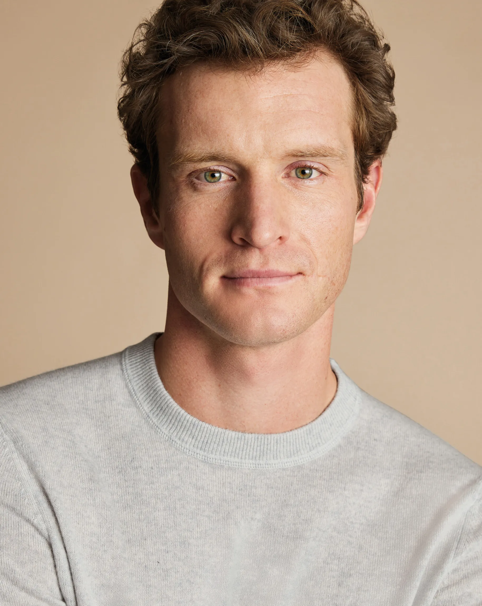 Sweaters|Crew Neck Sweaters<Charles Tyrwhitt Merino Cashmere Crew Neck Sweater - Silver