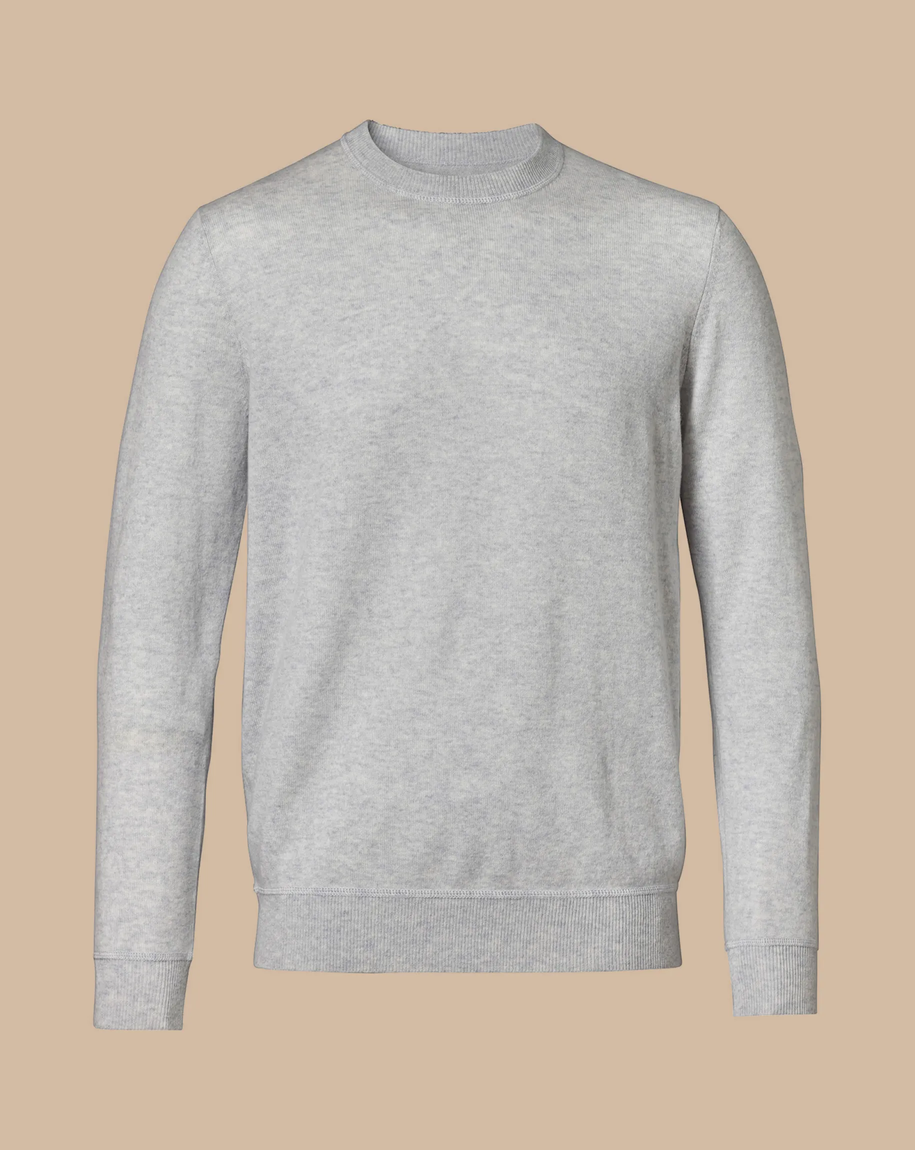Sweaters|Crew Neck Sweaters<Charles Tyrwhitt Merino Cashmere Crew Neck Sweater - Silver