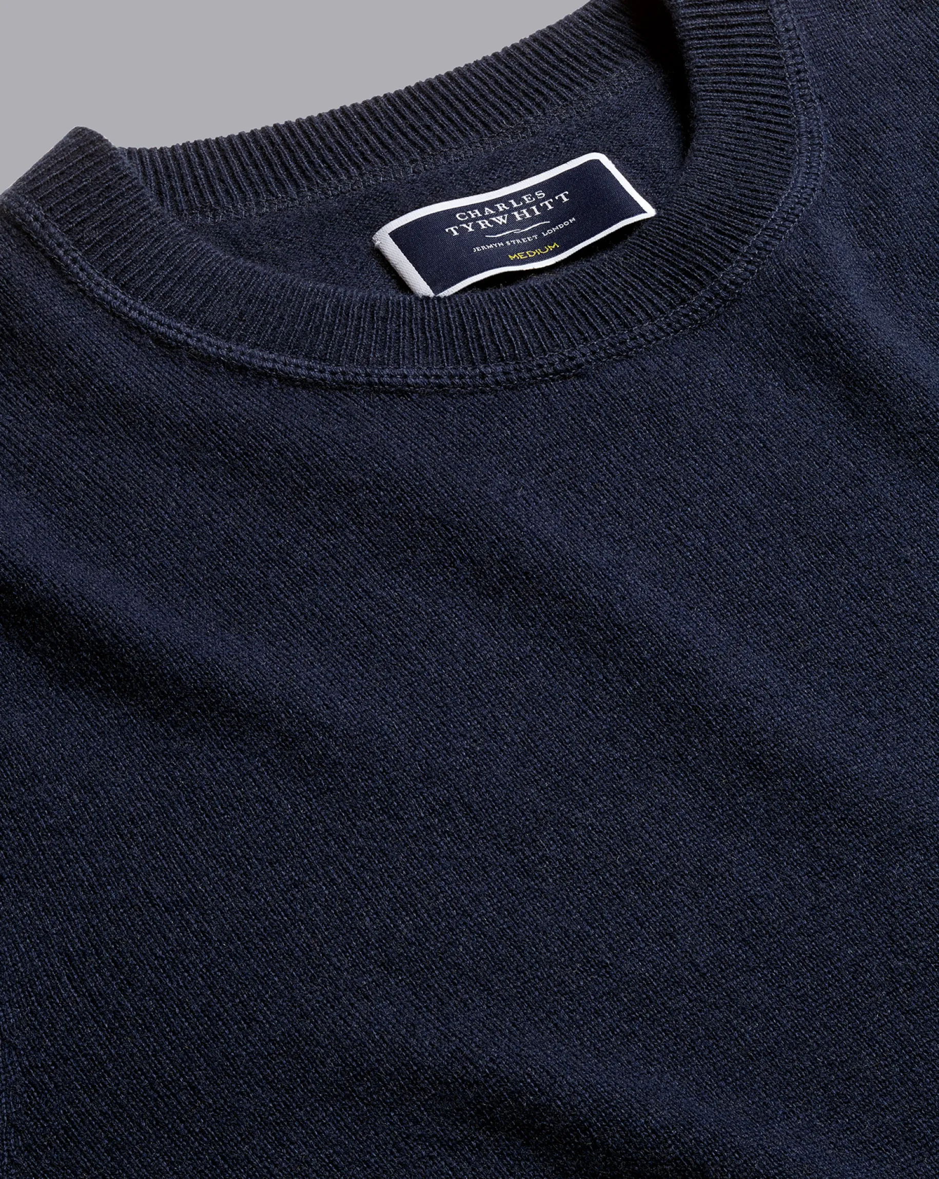 Sweaters|Crew Neck Sweaters<Charles Tyrwhitt Merino Cashmere Crew Neck Sweater - Navy
