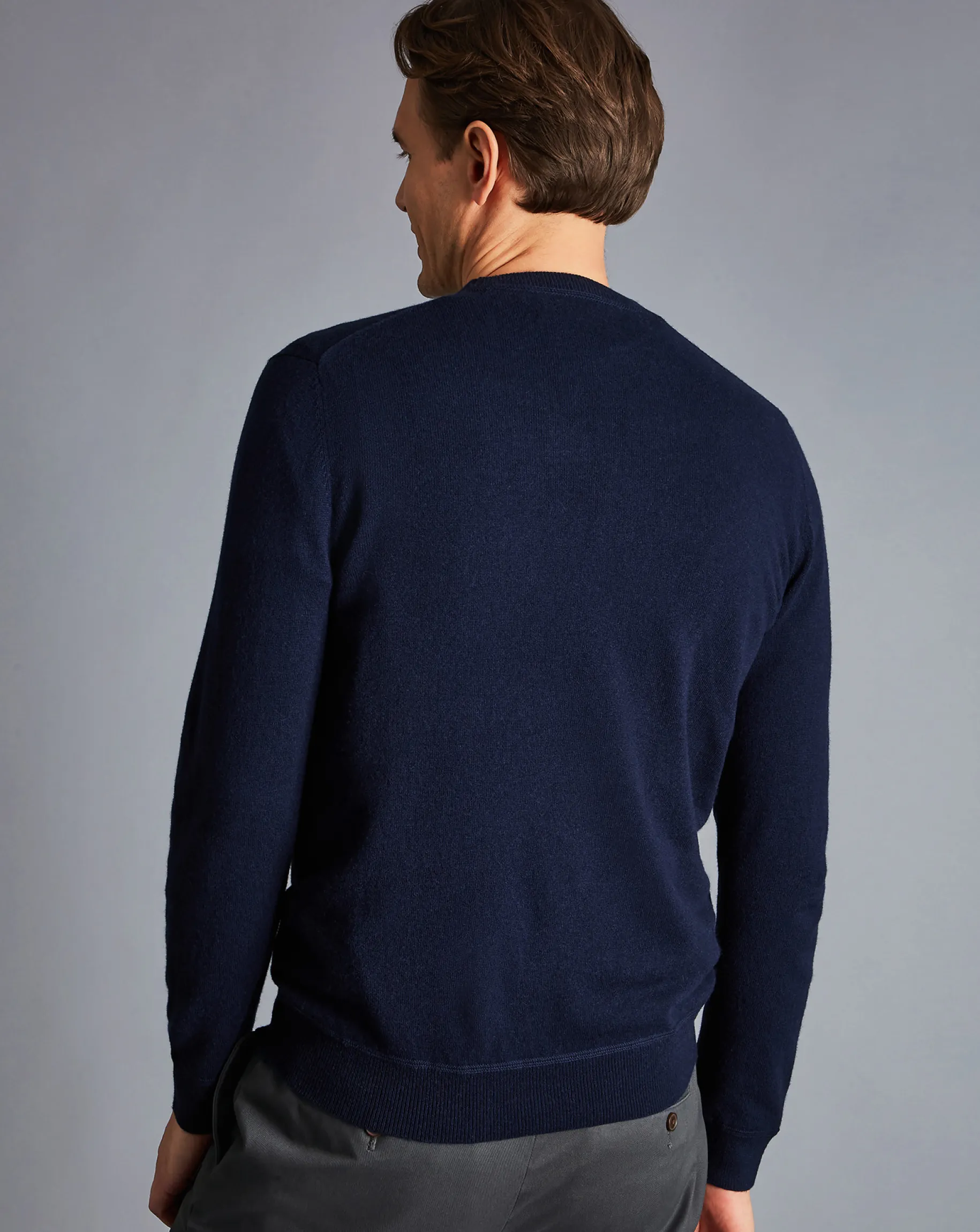 Sweaters|Crew Neck Sweaters<Charles Tyrwhitt Merino Cashmere Crew Neck Sweater - Navy