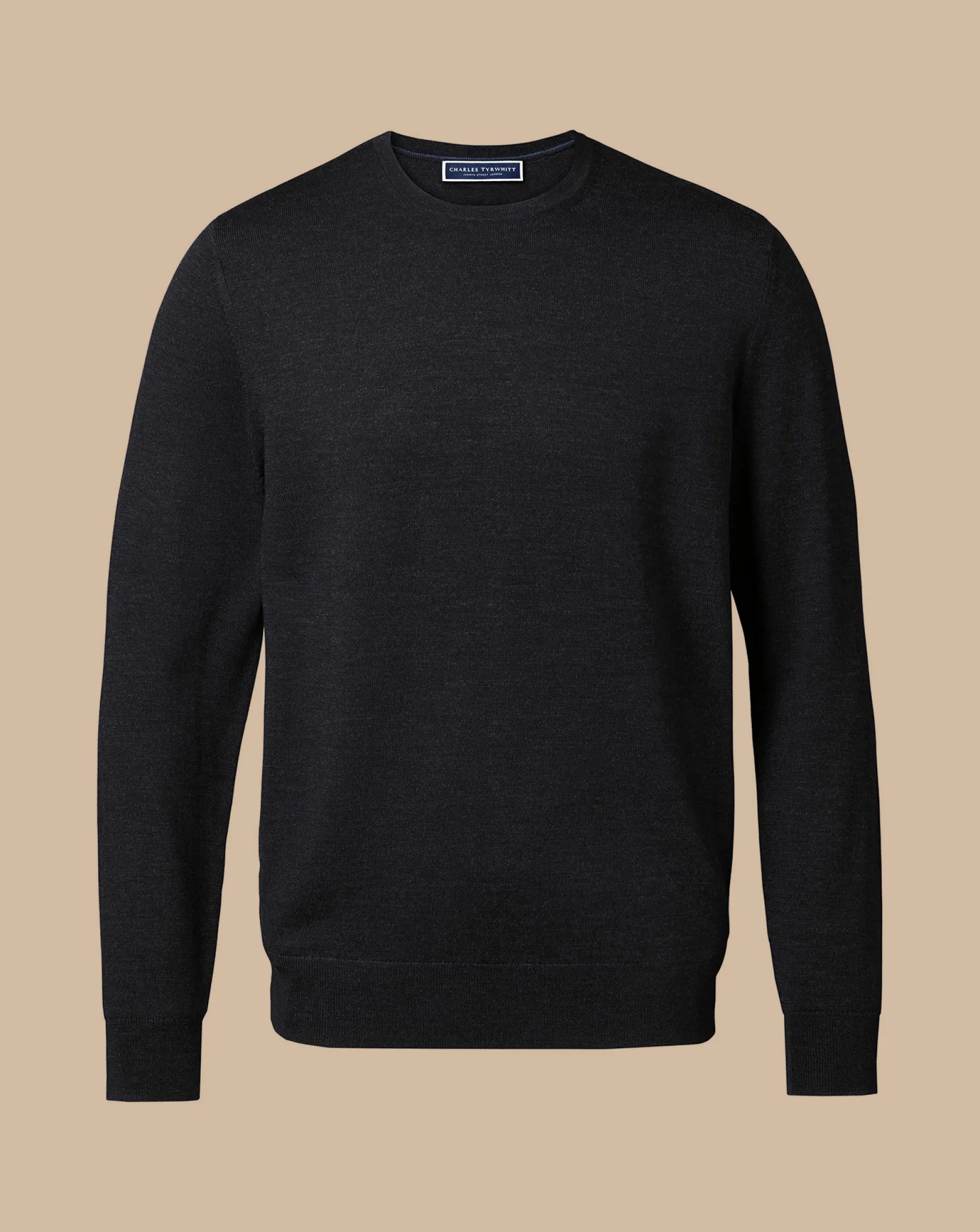 Sweaters|Crew Neck Sweaters<Charles Tyrwhitt Merino Crew Neck Sweater - Grey Charcoal