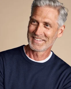 Crew Neck Sweaters|Sweaters<Charles Tyrwhitt Merino Crew Neck Sweater - Navy
