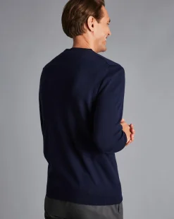 Crew Neck Sweaters|Sweaters<Charles Tyrwhitt Merino Crew Neck Sweater - Navy