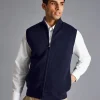 Golf Collection|Sweaters<Charles Tyrwhitt Merino Funnel Neck Vest - Navy